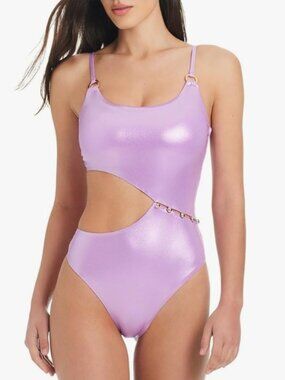 NWT! Red Carter Purple Grace Shimmer Cutout One Piece Swimsuit NEW!